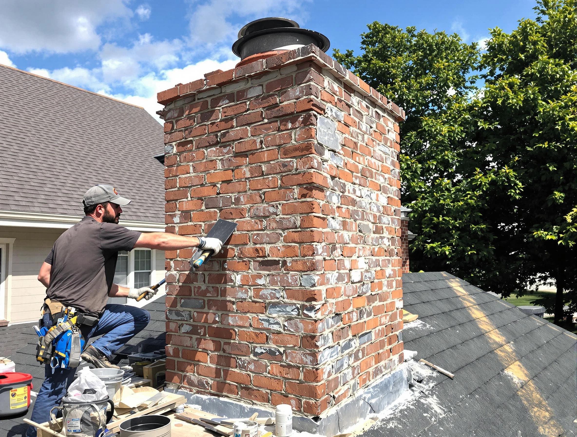 Completed chimney rebuild by Ambridge Chimney Sweep in Ambridge, PA