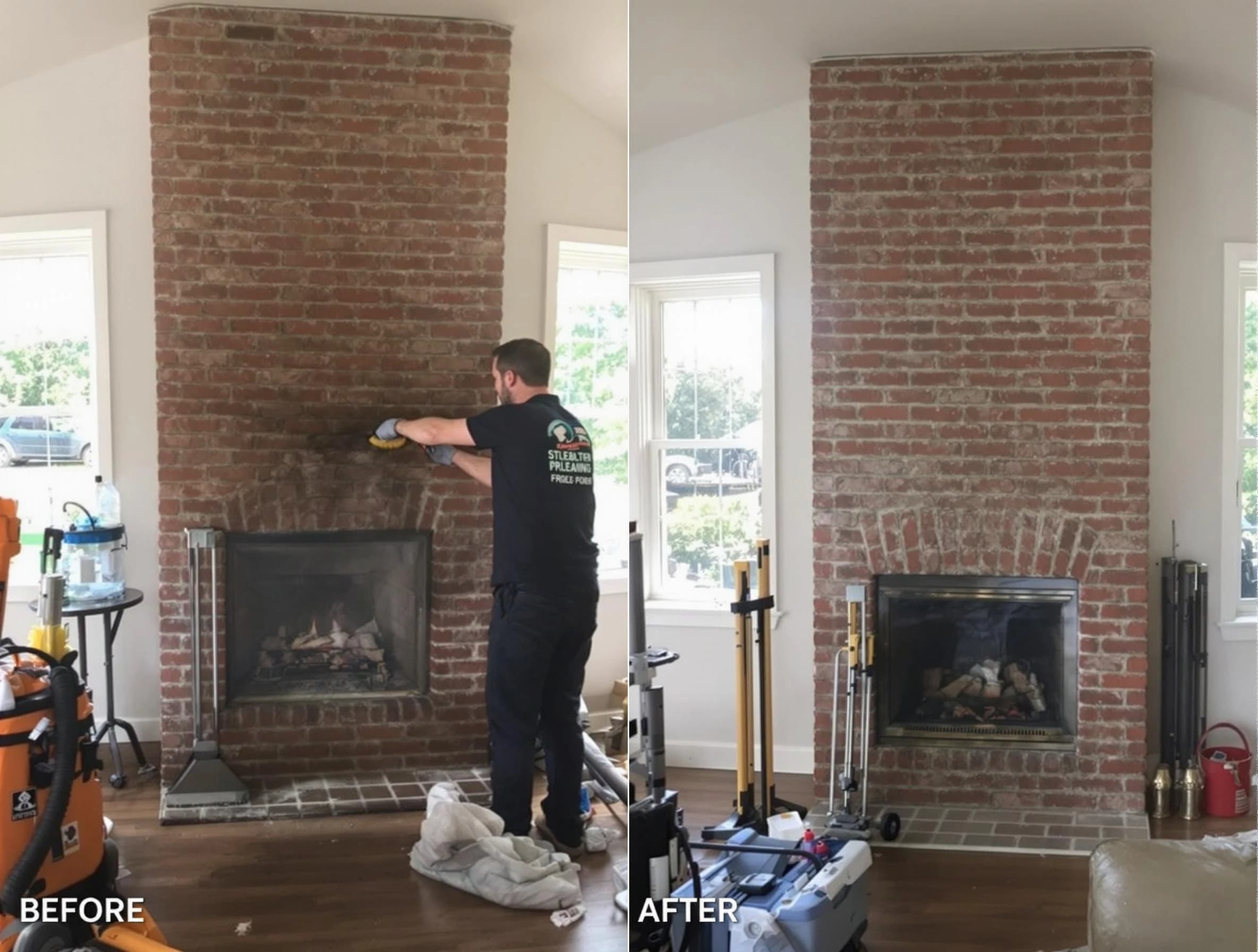 Finished chimney sweeping service by Ambridge Chimney Sweep in Ambridge, PA