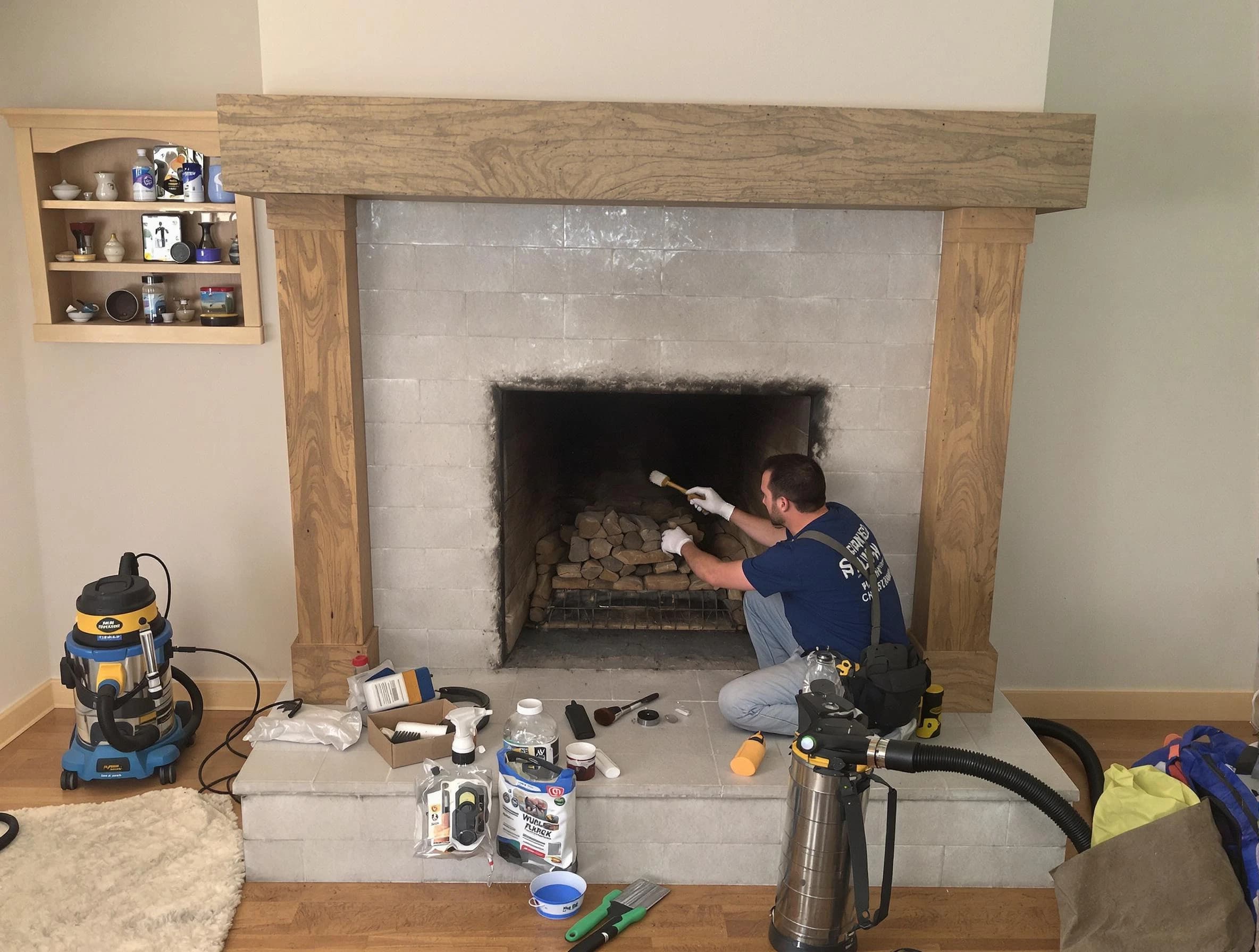 Detailed creosote removal process by Ambridge Chimney Sweep in Ambridge, PA