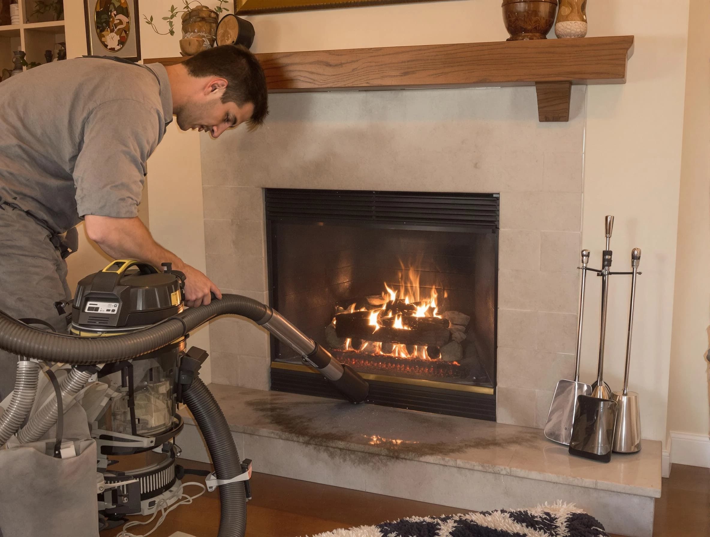 Routine fireplace upkeep by Ambridge Chimney Sweep in Ambridge, PA