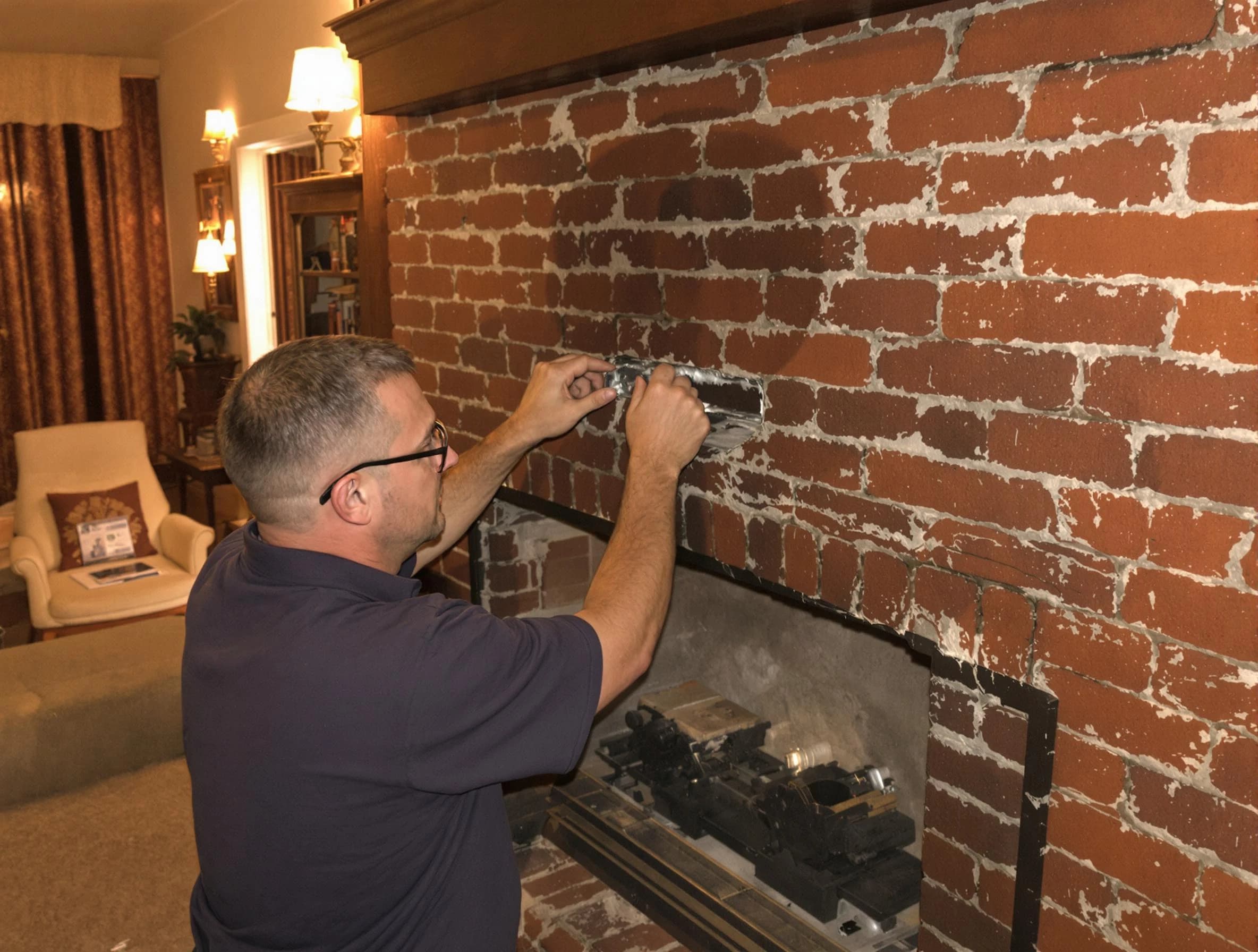Ambridge Chimney Sweep expert fixing a fireplace in Ambridge, PA