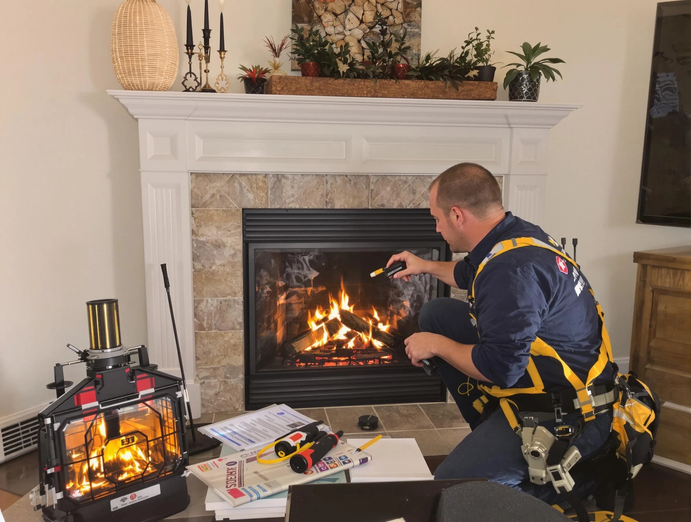 Safety-focused fireplace inspection by Ambridge Chimney Sweep in Ambridge, PA