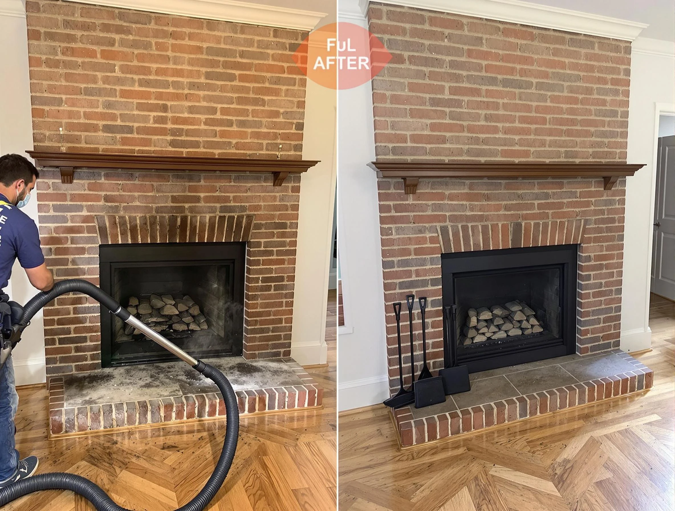 Ambridge Chimney Sweep carefully sanitizing a fireplace in Ambridge, PA