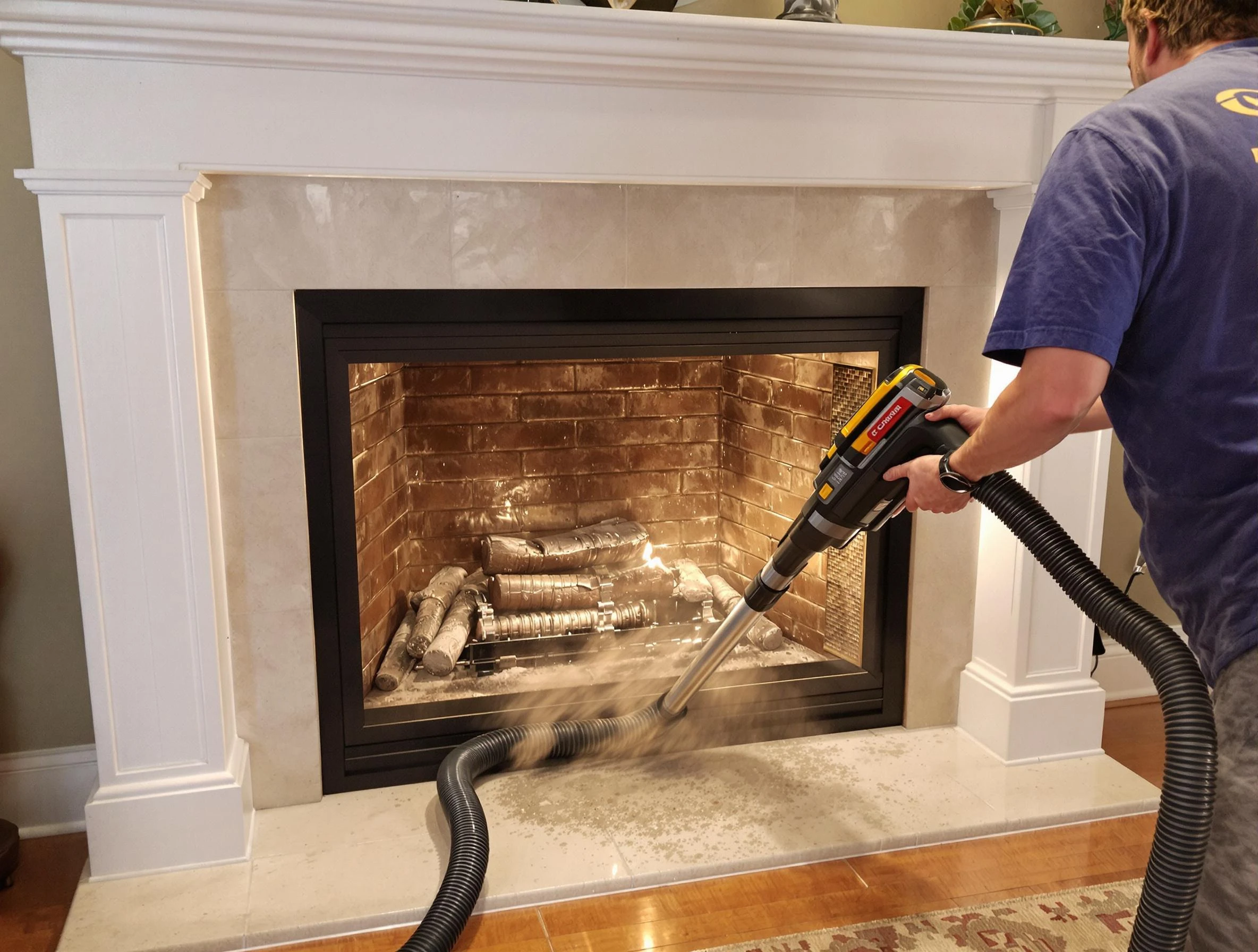 Fireplace cleaning performed by Ambridge Chimney Sweep in Ambridge, PA